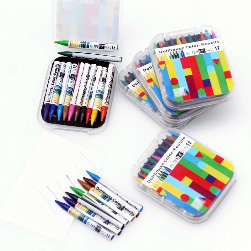 Miniature Dollhouse Colored Crayons Boxed Set|Dollhouse Miniatures & Accessories