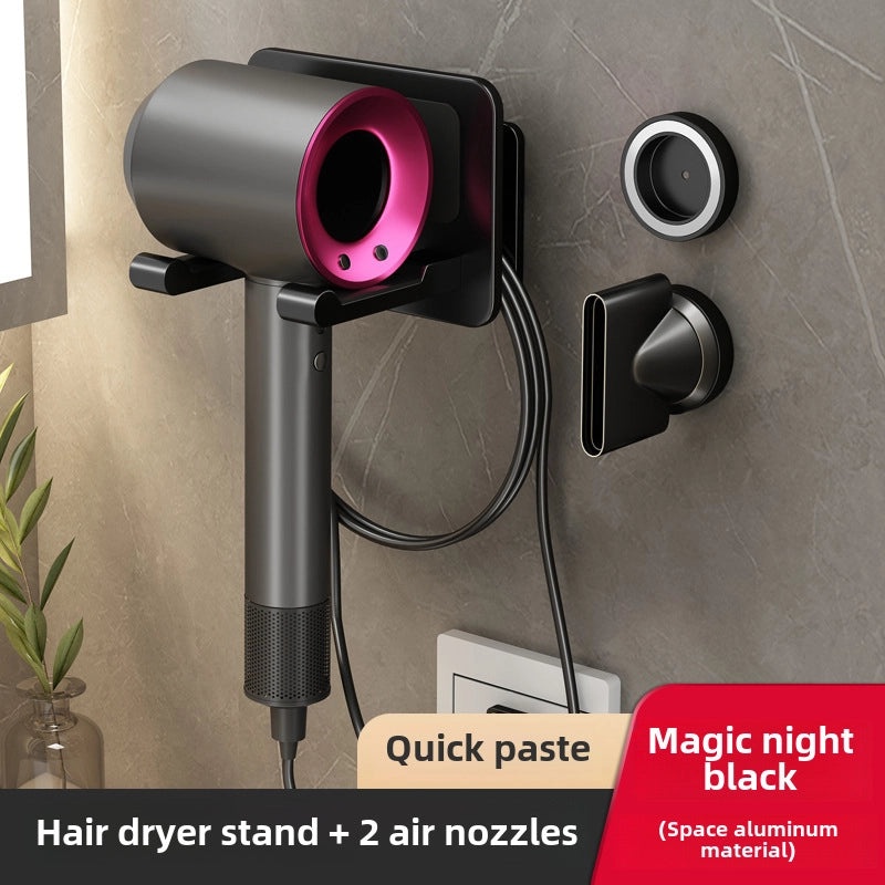 Punch-free Wall Mount Hair Dryer Holder Organizer|Bathroom Accessories Storage Rack