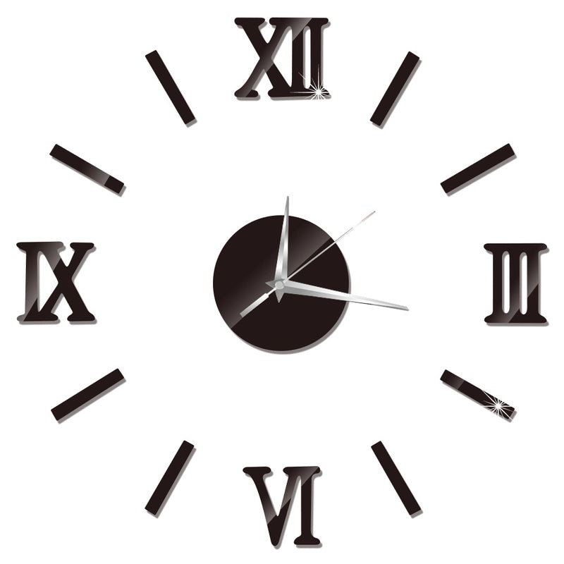 Explosive Roman Numeral Mirror Wall Clock Stickers DIY 3D Wall Clock Decor|Home Decor & Wall Clocks