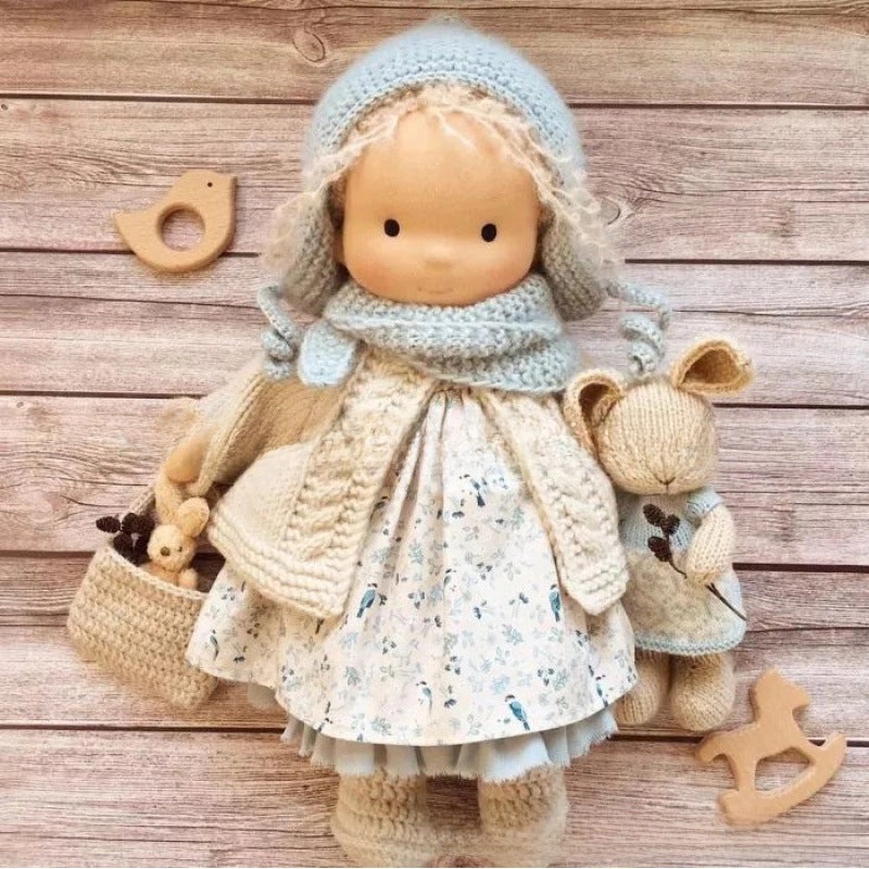 Handmade Mini Waldorf Thumb Doll Vinyl Artist Christmas Collectible|Dolls & Miniatures