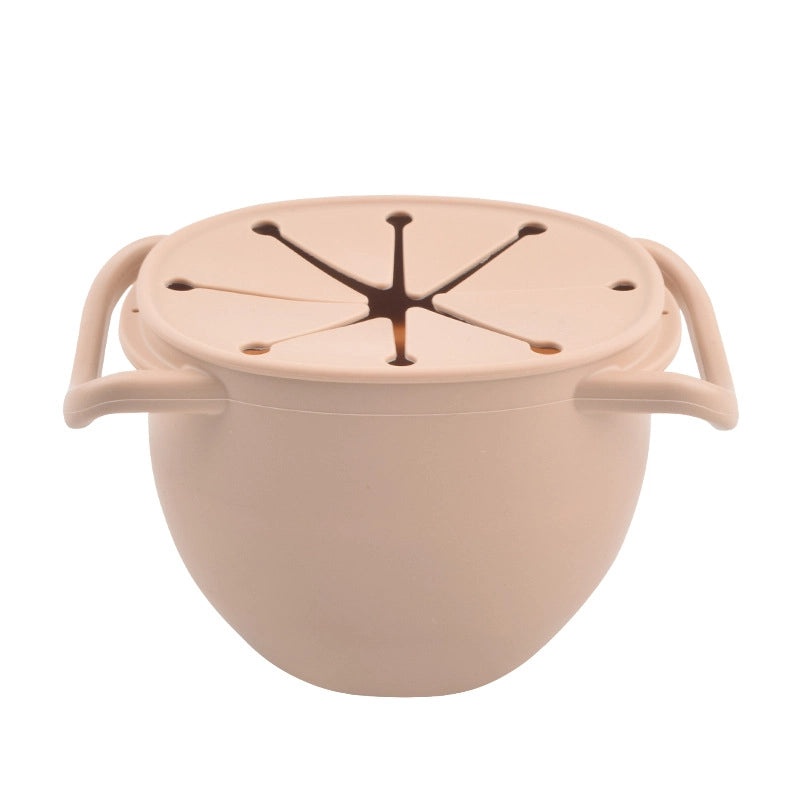 Baby Silicone Snack Cup with Rope | Fall-Resistant Foldable Binaural Children’s Snack Container | Baby Feeding Supplies