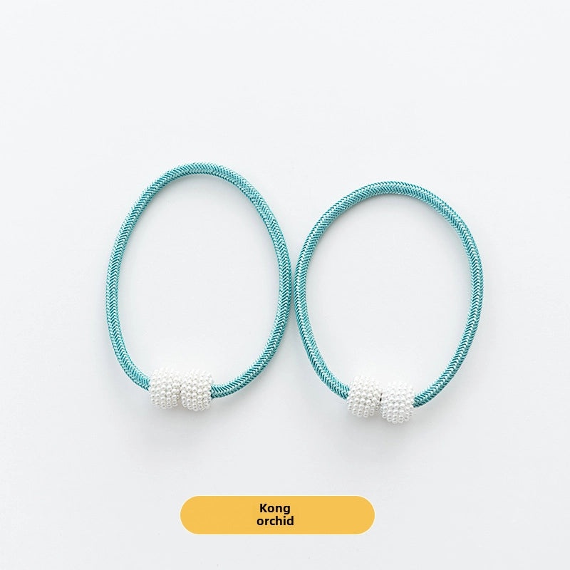 Affordable Pearl Magnetic Buckle Curtain Strap No Drilling Easy Install | Home Decor Curtain Accessories