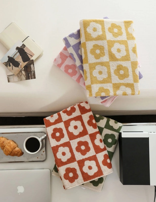 Romantic Prellis Flower Series Multicolor Absorbent Face and Bath Towel Household Gift|Home & Living - Bath Towels
