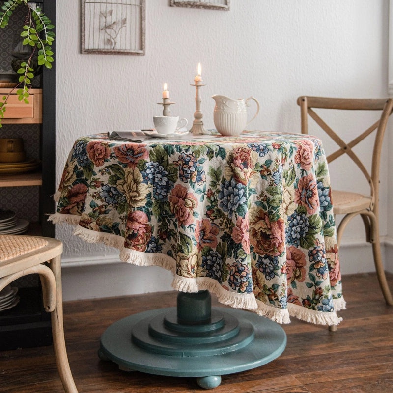 Yi Manqi Yun American Jacquard Sunflower Round Thick Tablecloth Factory Direct Supply|Home & Kitchen Textiles