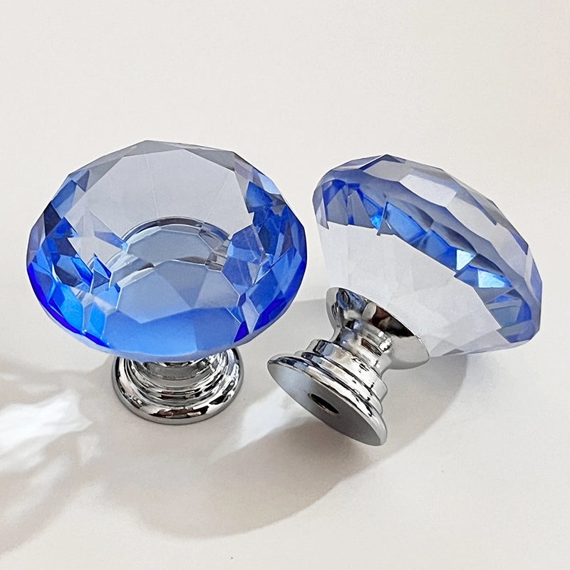 Transparent Crystal Diamond Single Hole Drawer Handle Small Cabinet Furniture Hardware|Cabinet Handles