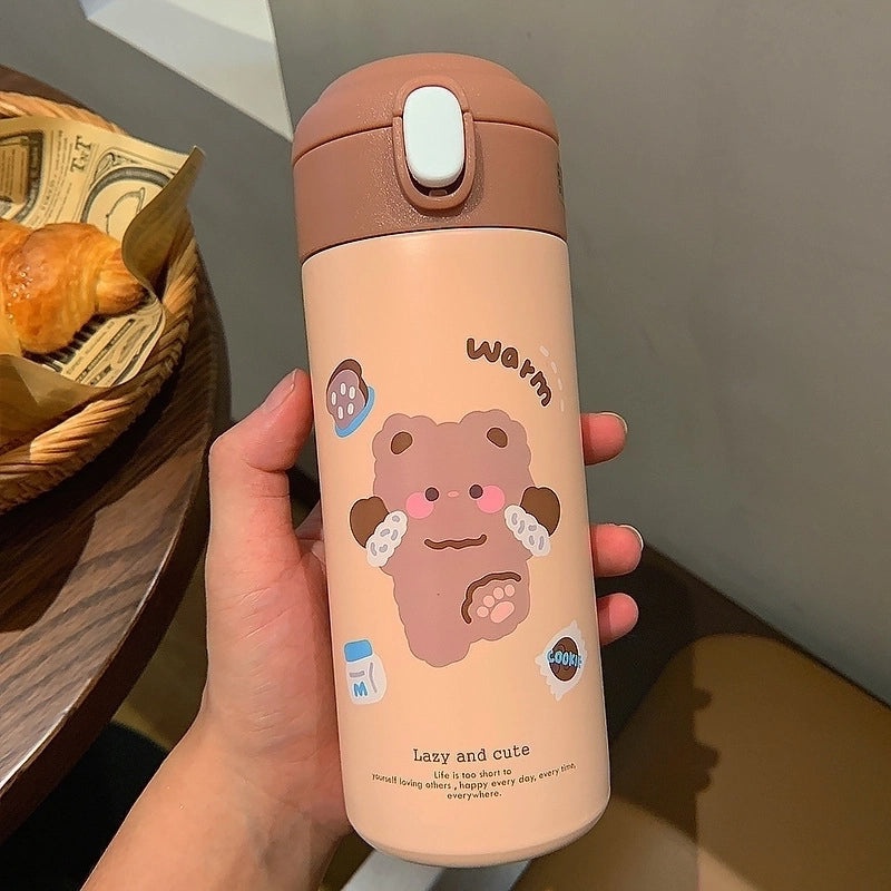 Adorable Cartoon Stainless Steel Vacuum Flask 1 Pc | Drinkware & Thermos Cups