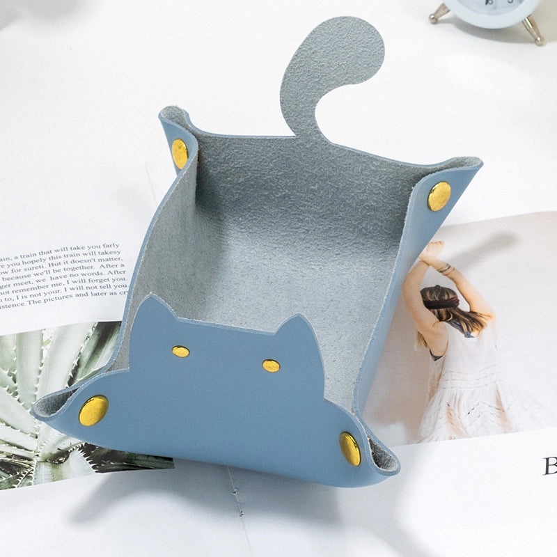 Stylish Solid Color PU Leather Key Holder Box with Secure Storage | Home & Living Accessories