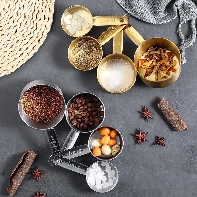 Stainless Steel Measuring Spoons Set of 4 with Casual Letter Design|Kitchen Tools & Gadgets