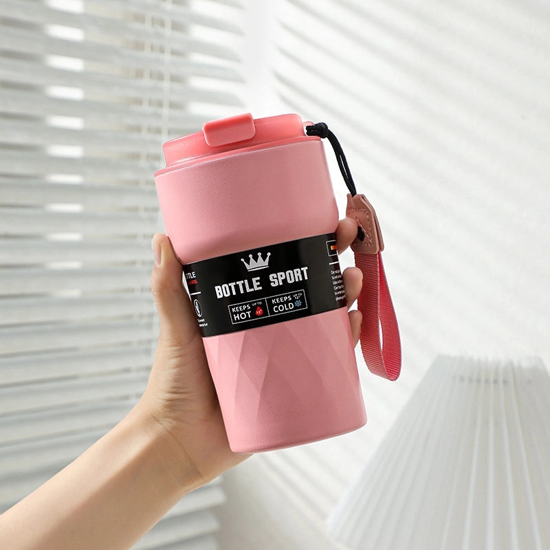 Casual Stainless Steel 304 Thermos Cup with Letter Design 201 Grade | Drinkware & Thermos Bottles
