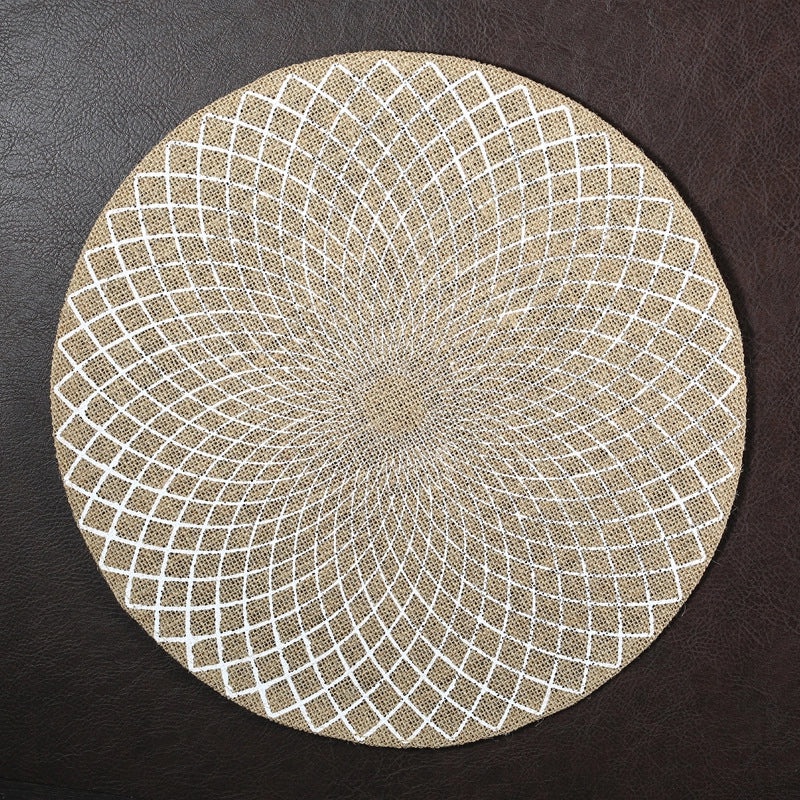 Chinoiserie Style Wooden Placemat for Vacation Dining Solid Color|Home Decor Tableware