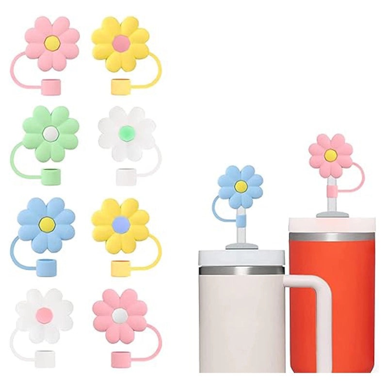 Adorable Floral Silicone Straw Cap 1pc | Drinkware Accessories