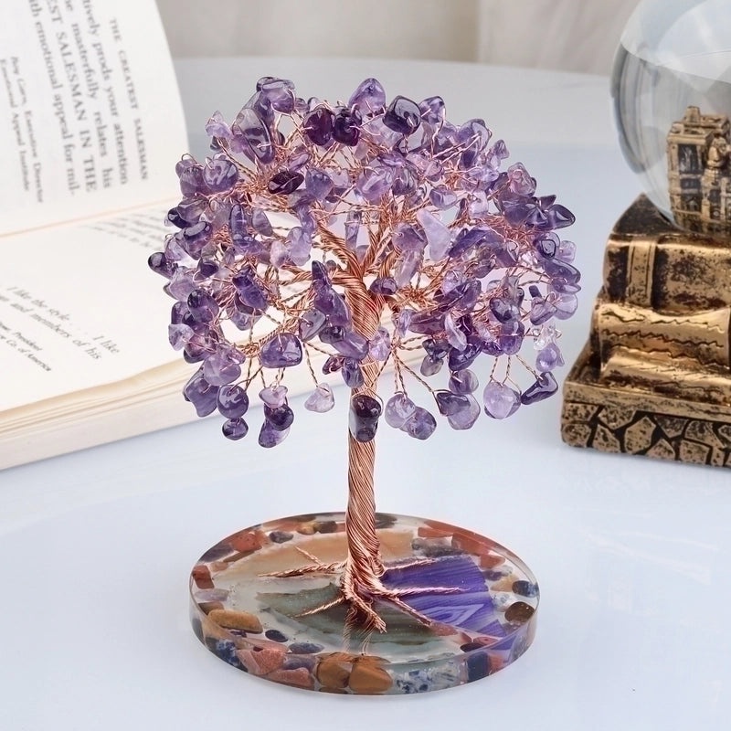 Elegant Minimalist Tree Resin Crystal Agate Decor | Home Decor & Accessories