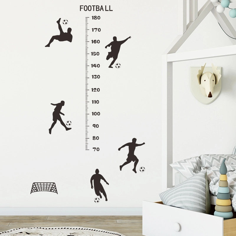 Football Player Growth Chart Wall Decals|Kids Room Wall Decor