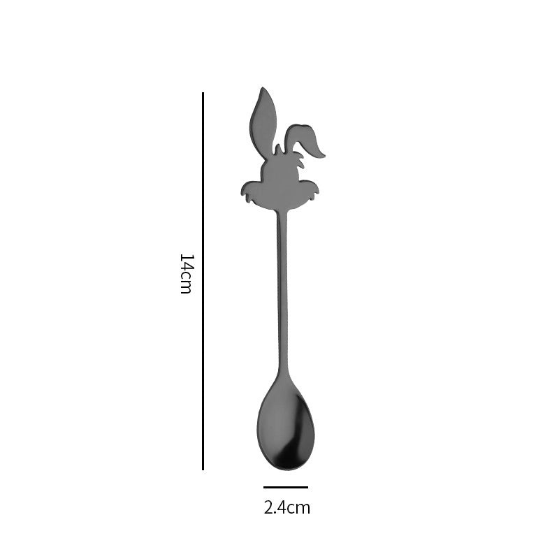 Stainless Steel Spoon with Cute Animal Design Solid Color 1 Piece|Kitchen Utensils