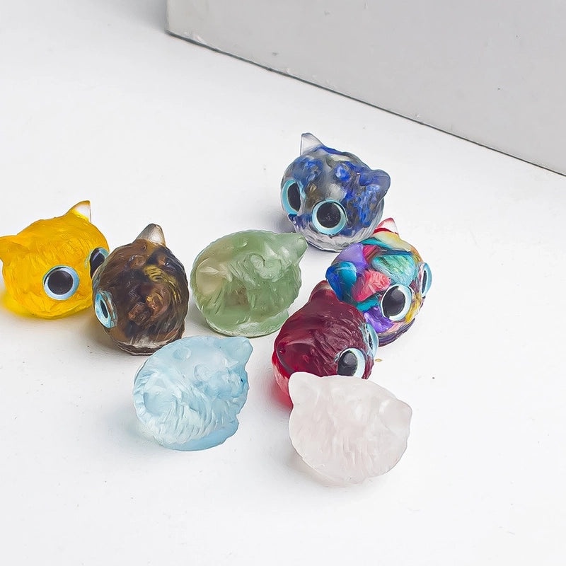 Minimalist Cat Crystal Ornament Natural Stone Decorative Figurine|Home Decor