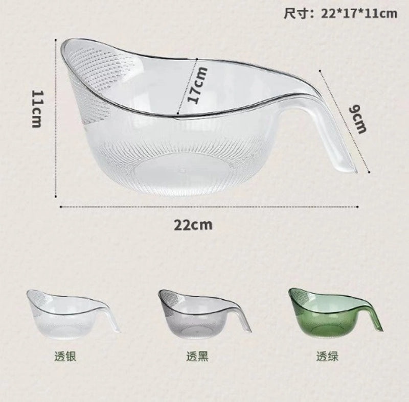 Multi-Use Thickened Acrylic Rice Washing Basket with Drainage Fruit and Vegetable Washing Basin|Kitchen Tools & Gadgets