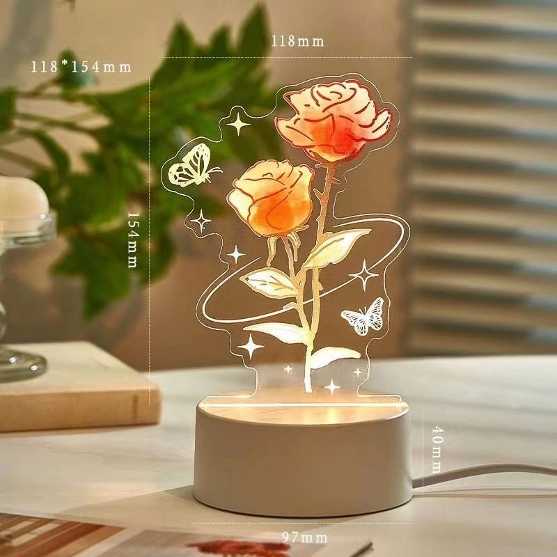Christmas Cartoon Flower Acrylic Lighting Decor|Holiday Lighting Accessories