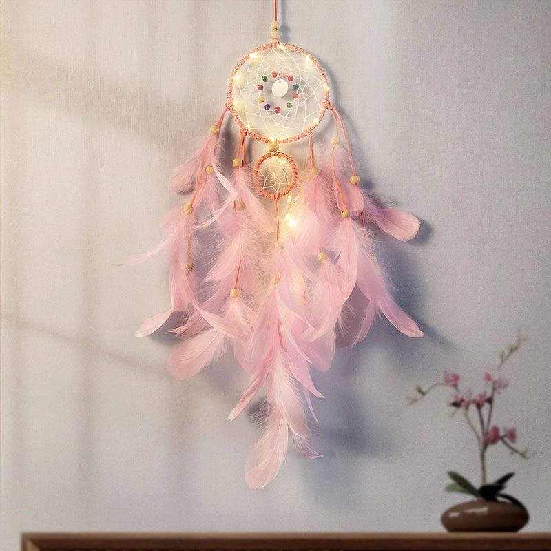 Minimalist Wooden Beads Feather Dreamcatcher Wall Hanging|Home Decor