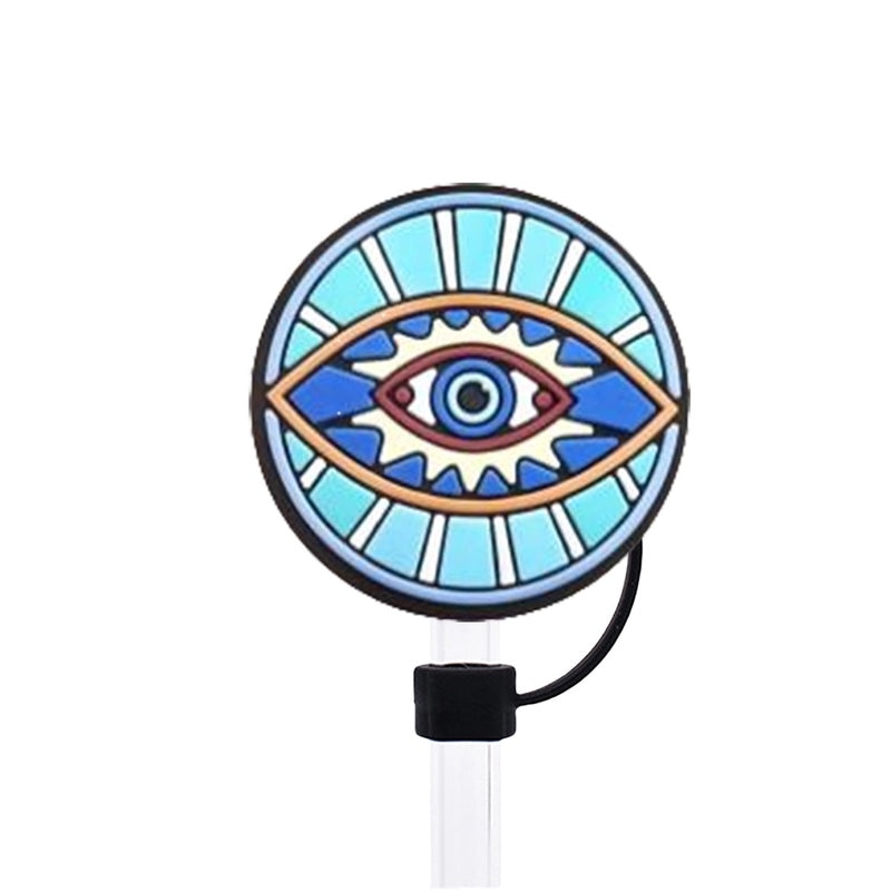 Devil's Eye Silica Gel Straw Cap Casual and Stylish Decorative Top 1 Piece|Drinkware Accessories