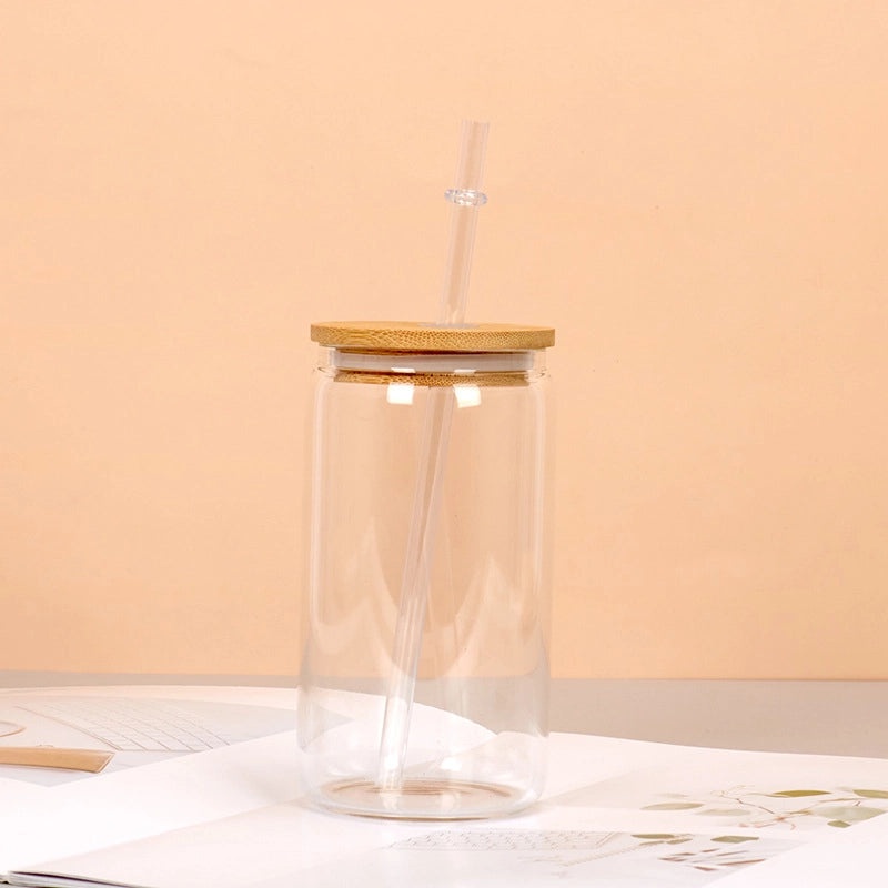 Mason Cup with Bamboo Lid and Straw|Outdoor Drinkware