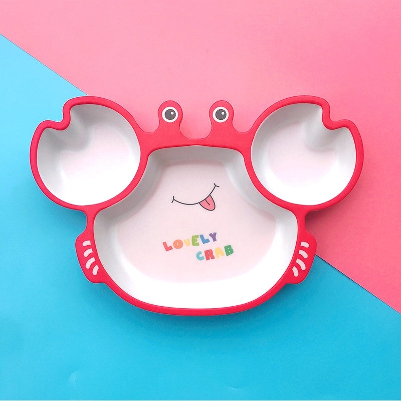 Cute Cartoon Bamboo Fiber Kids Plate Baby Dish Grid for Household Kindergarten Use|Children's Tableware