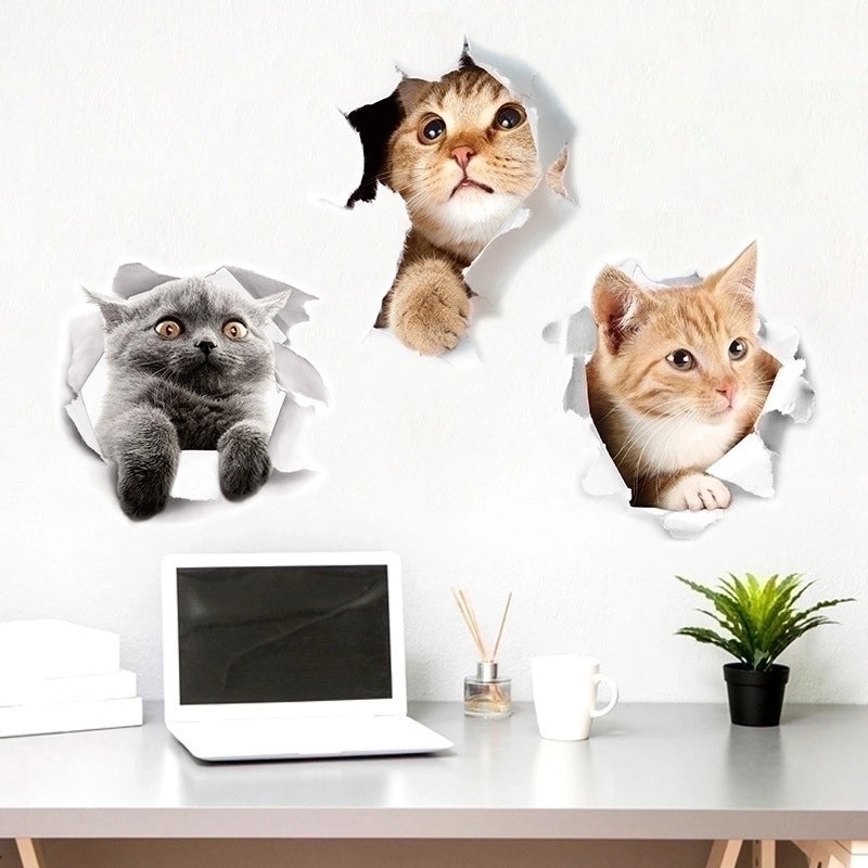 Adorable Cat Vacation PVC Wall Art Decor|Home Decor