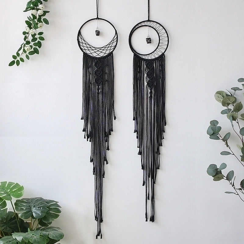 Star and Moon Dreamcatcher Cotton Thread Wall Hanging Boho Home Decor|Home Decor