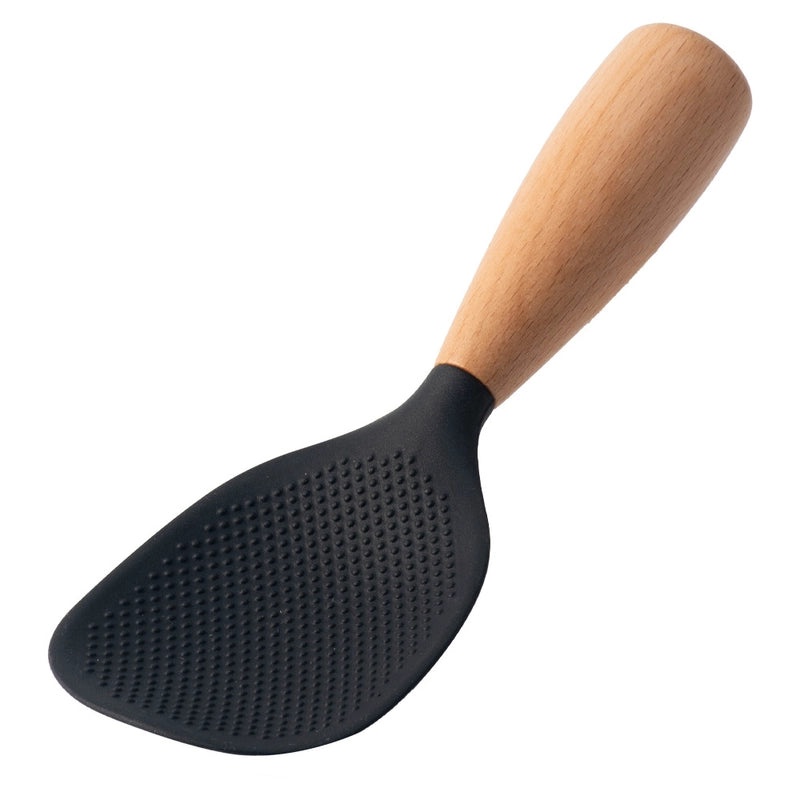 Heat-resistant Silicone Rice Spoon with Non-slip Wooden Handle | Kitchen Utensils & Gadgets