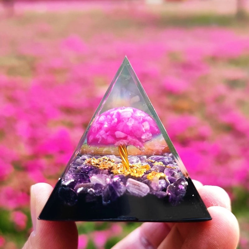 Crystal Ball Gravel Pyramid Resin Crafts Desktop Decoration Unique Station Ornament|Home Decor