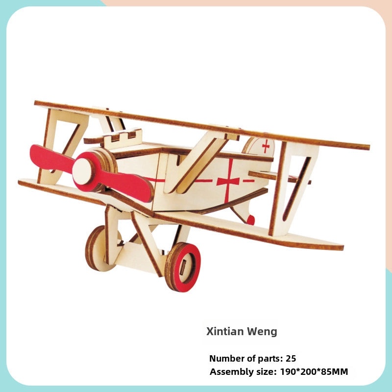 Handmade Wooden 3D Aircraft Model Puzzle for Kids | Toys & Games
