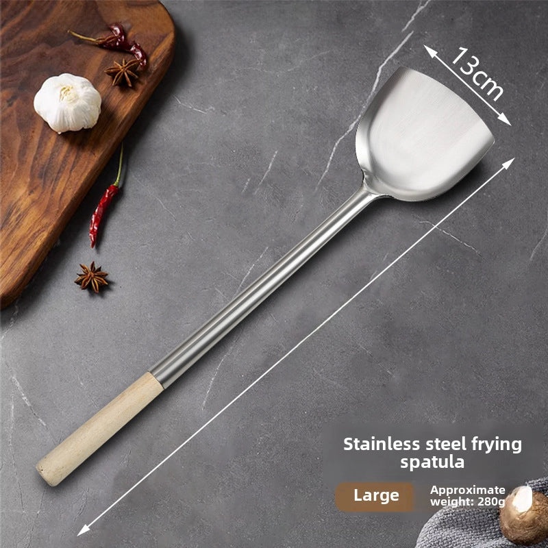 Stainless Steel Long Handle Spatula Chef Cooking Spoon Large Commercial Serving Porridge Spoon|Kitchen Utensils