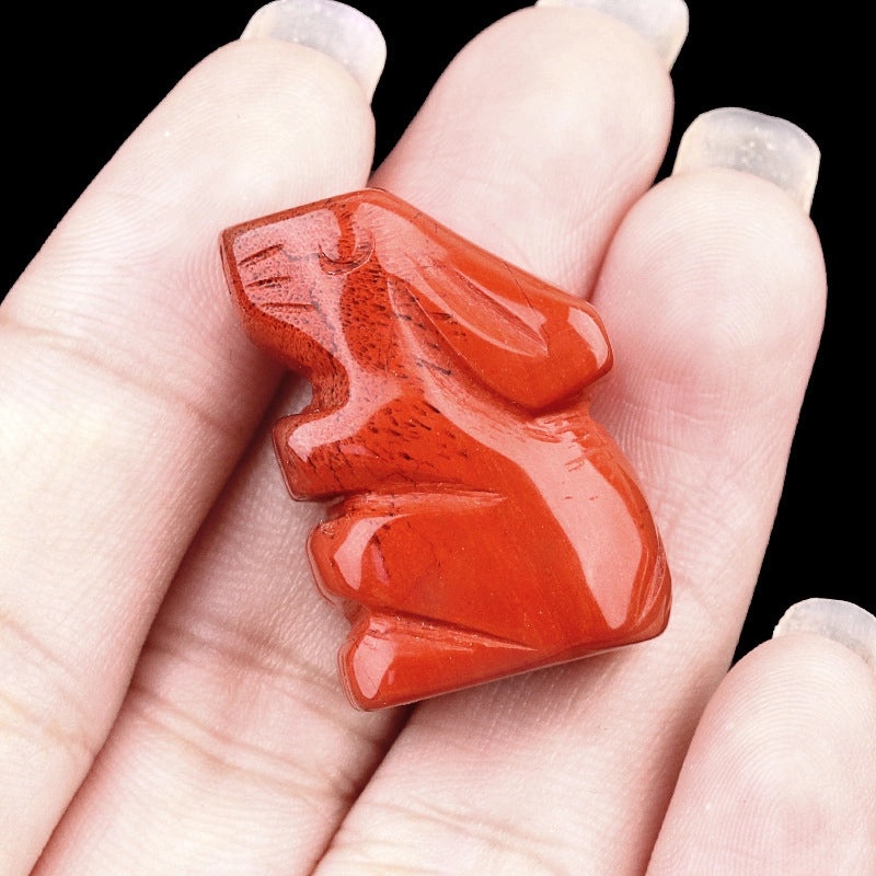 Adorable Rabbit Shaped Natural Crystal Agate Ornament for Home Decor | Home Decor & Accessories