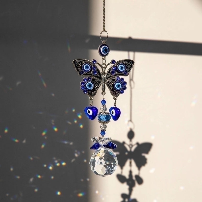Elegant Demon Eye Crystal Sun Catcher Pendant|Home Decor & Lighting