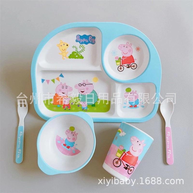 Adorable Cartoon Bamboo Fiber Tableware Set for Kids | Kids Tableware
