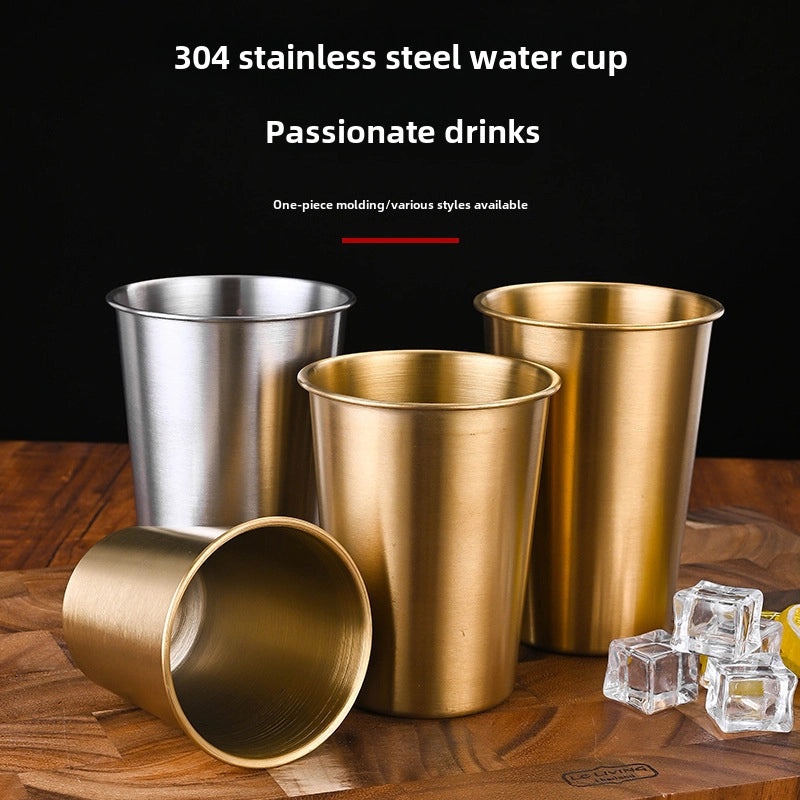 Industrial Style 304 Stainless Steel Beer Cup with Logo | Drinkware & Cups