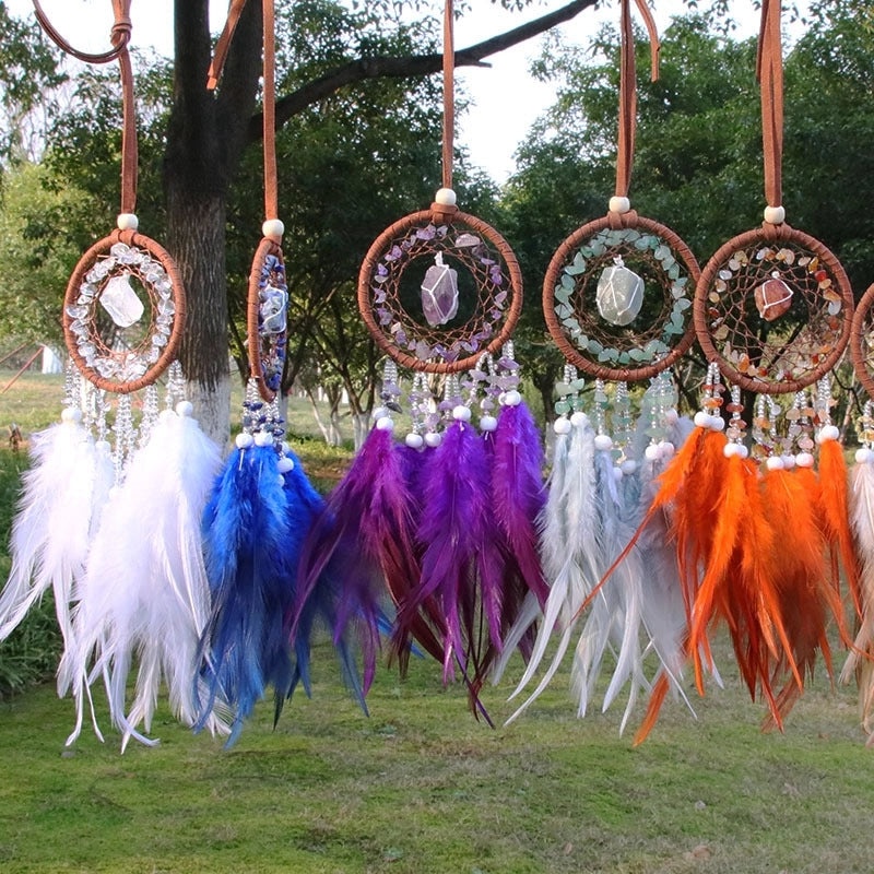 Elegant Round Faux Crystal Dreamcatcher for Car Interior | Car Accessories