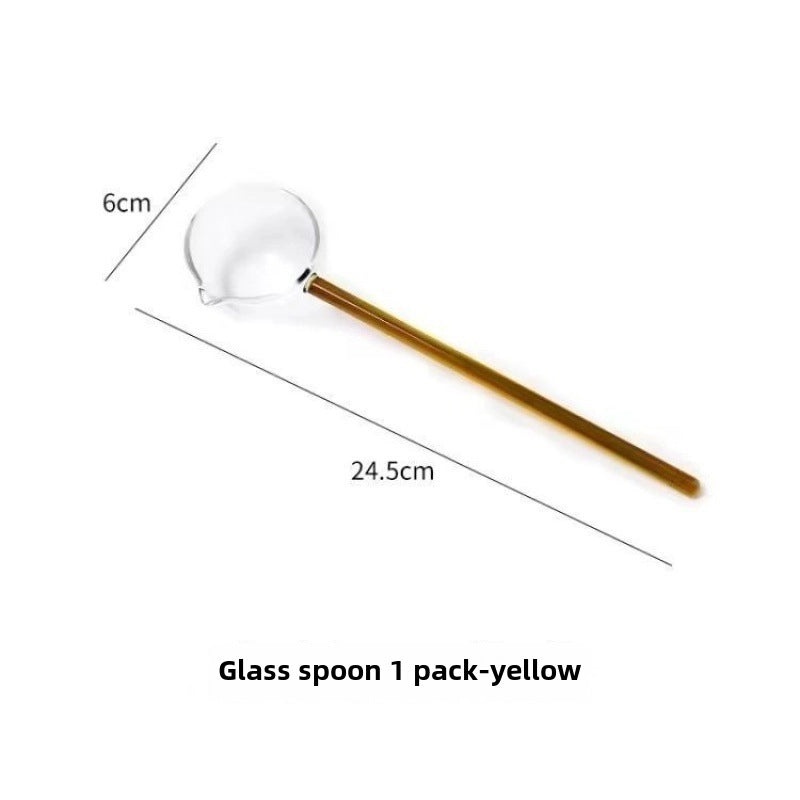 耐高温硼硅玻璃汤匙 可直火加热耐热油匙|厨房餐具