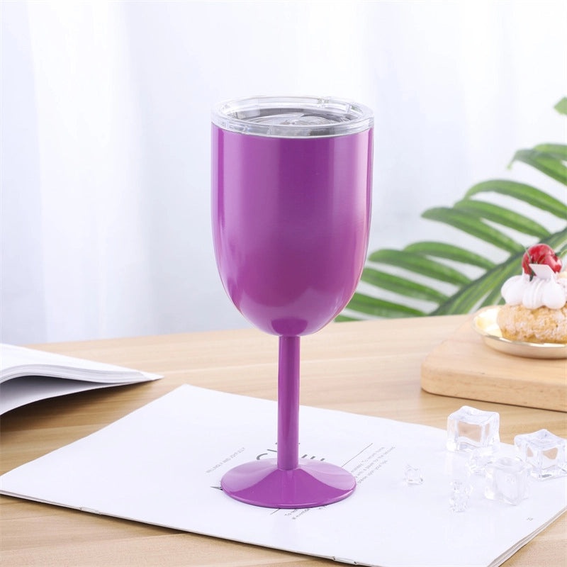 Elegant Solid Color 304 Stainless Steel Wine Glass for Casual Use | Drinkware & Bar Accessories