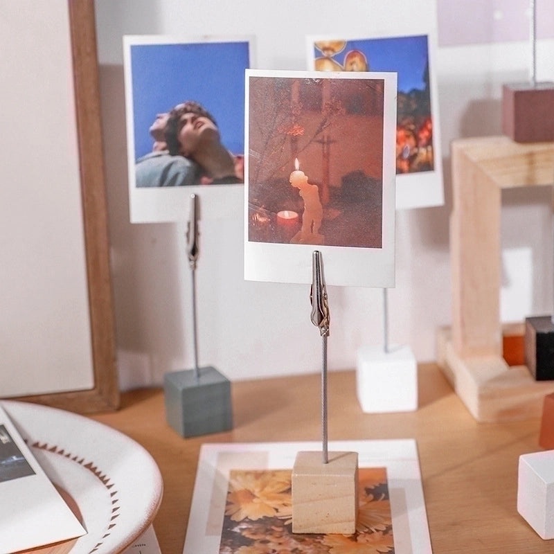 Original Wood Photo Clip Holder Vertical Note Display | Desktop Accessories