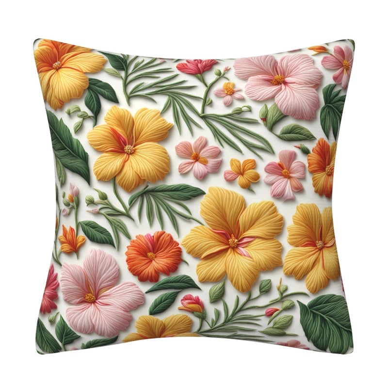 Elegant Minimalist Floral Polyester Pillow Covers for Couch and Sofa Decor|Home Decor & Living Room Accessories