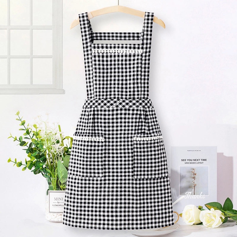Cute Princess Style Pure Cotton Apron for Women Summer Cooking Both Home and Catering | Kitchen Aprons & Accessories