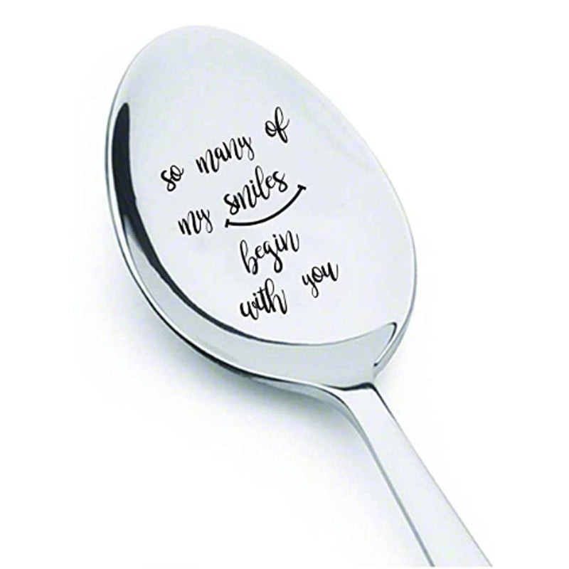 Valentine's Day Gift Stainless Steel Long Handle Spoon with Lettering | Kitchen & Dining