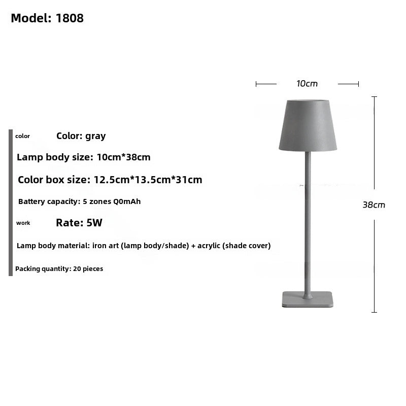 Rechargeable High-leg Table Lamp with Touch Control for Hotel Restaurant Bar Night Decoration|Home Lighting