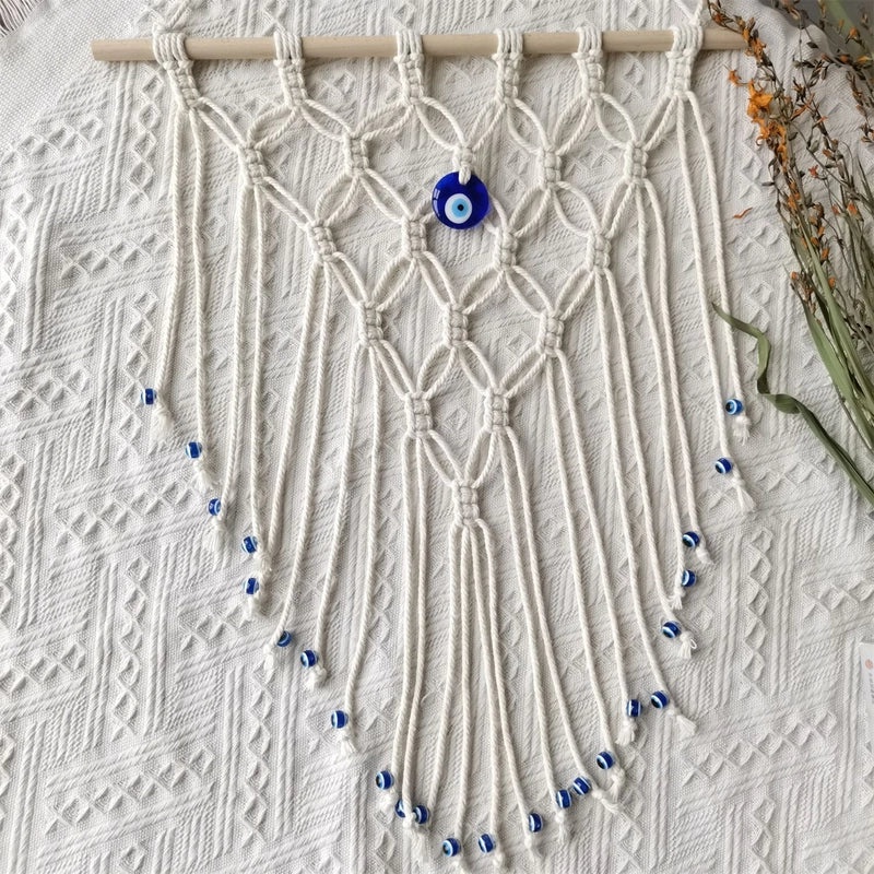 Nordic Retro Wooden Eye Pendant Tapestry Wall Hanging|Home Decor