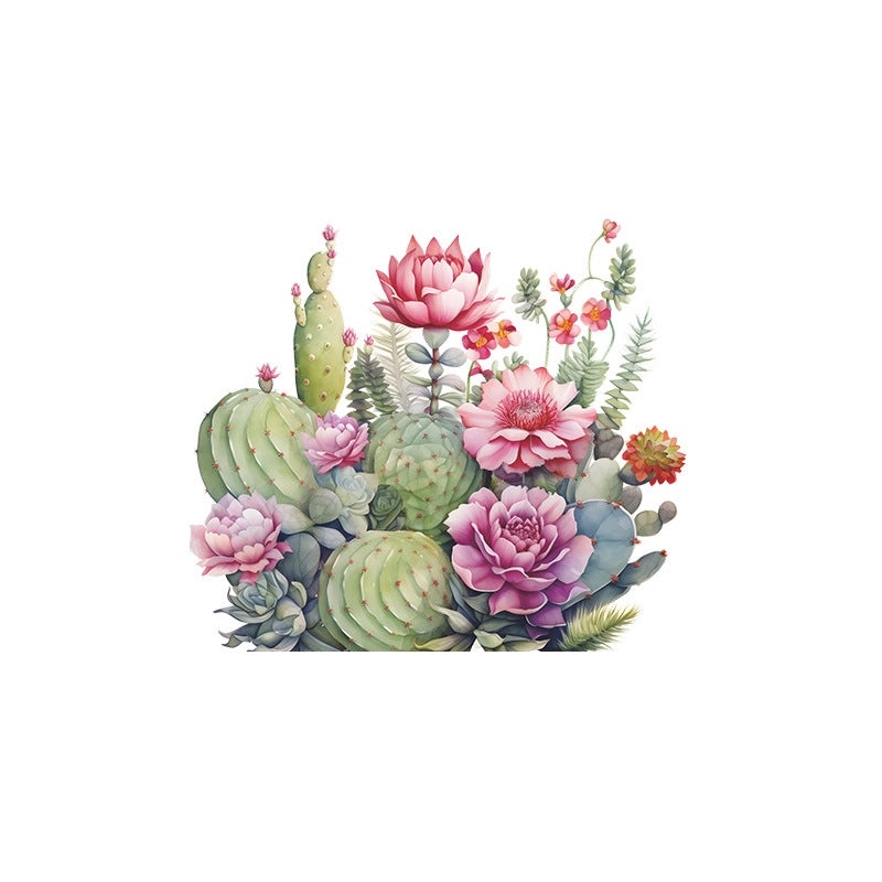 Romantic Tropical Flower Cactus Wall Stickers for Kids Room Decoration|Home Decor