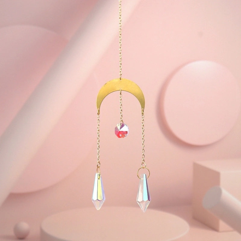 Stylish Sun and Moon Metal Pendant with Artificial Crystals|Jewelry & Accessories