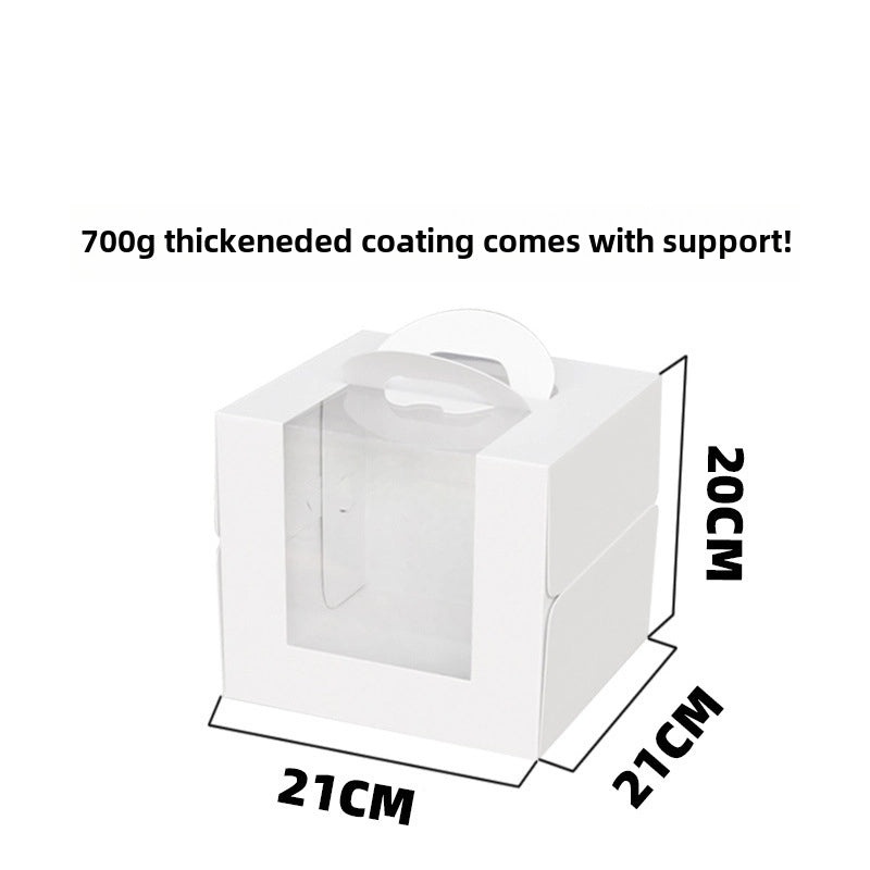 Transparent Window Birthday Cake Box 8 Inch Portable Dessert Packaging | Cake Boxes & Packaging