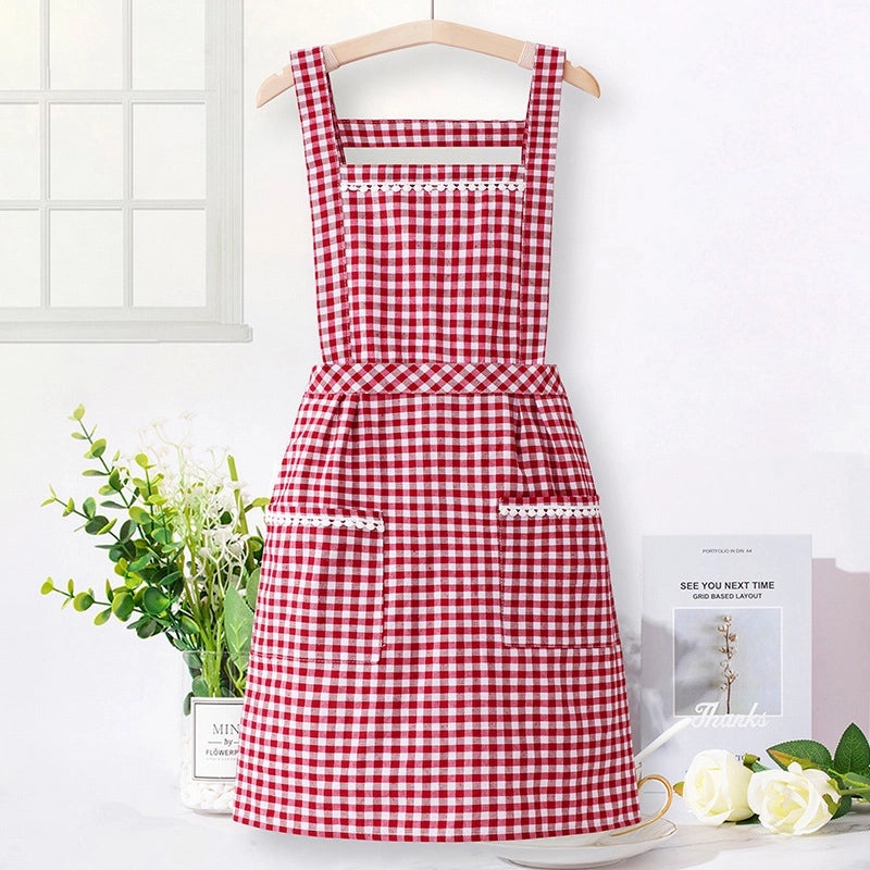 Cute Princess Style Pure Cotton Apron for Women Summer Cooking Both Home and Catering | Kitchen Aprons & Accessories