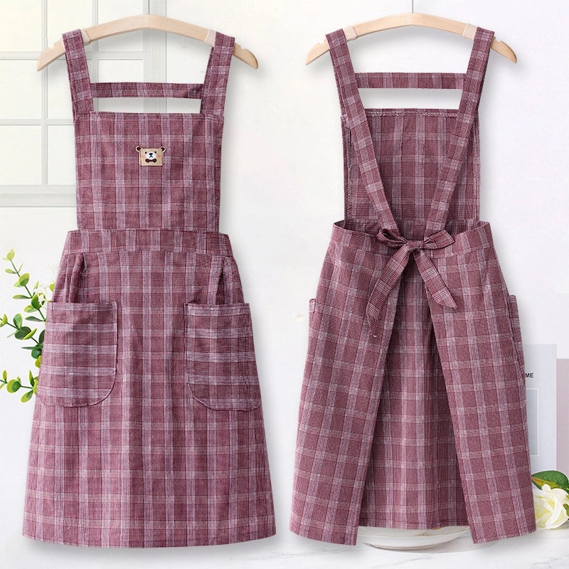 Cute Princess Style Pure Cotton Apron for Women Summer Cooking Both Home and Catering | Kitchen Aprons & Accessories