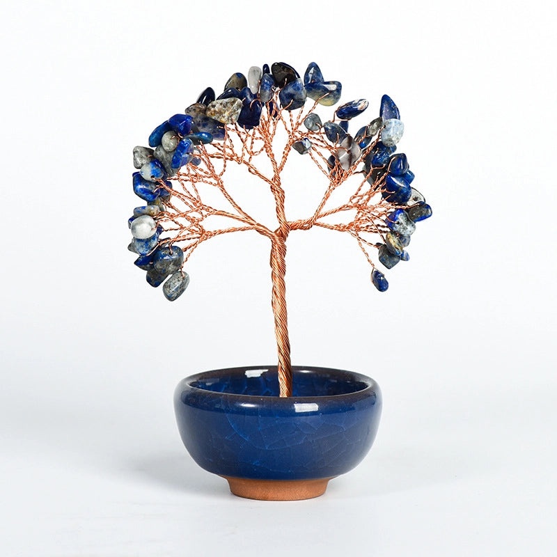 Minimalist Tree with Crystal Gravel Copper Ornament | Home Decor